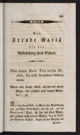 299-320, Die Freude Mariä bey der Auferstehung ihres Sohnes.
