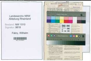 Entnazifizierung Wilhelm Fabry , geb. 28.07.1900 (Postschaffner)