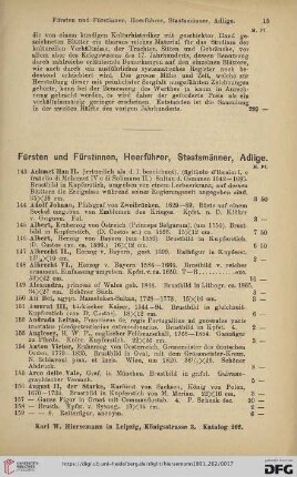 Fürsten und Fürstinnen, Heerführer, Staatsmänner, Adlige (Nr. 143-526)
