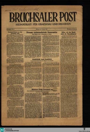 Titelseite einer Zeitung