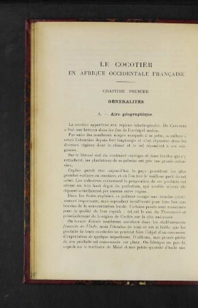Le Cocotier En Afrique Occidentale Francaise.