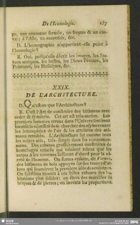 XXIX. De L'Architecture