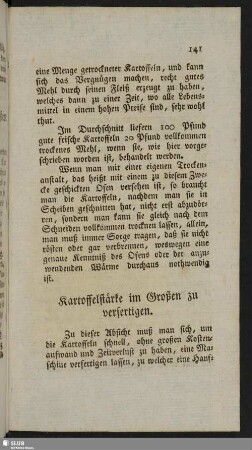 Kartoffelstärke im Großen zu verfertigen