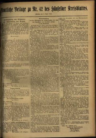 Zweite Ausgabe vom Samstag, den 06. April 1918.