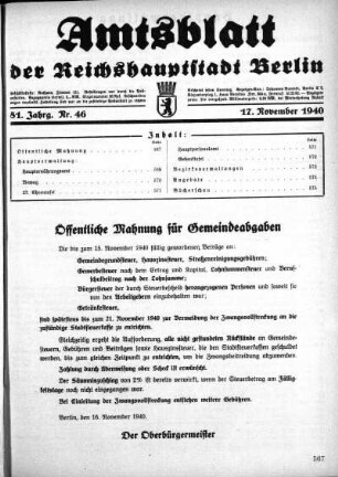 1940,46: Nr. 46, 17. November 1940