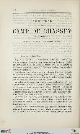 N.S. 14.1866: Fouilles au camp de Chassey ( Saône-et-Loire)