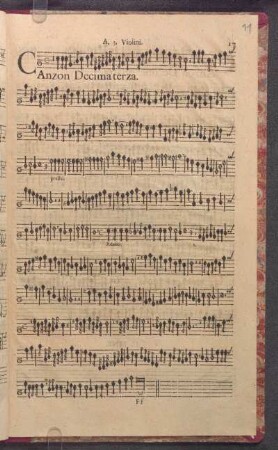 Canzon Decima terza à tre Violini.