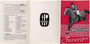 Bruckmann Bestecke. Favorit 2/761 mit beiliegender Preisliste 1957 (Broschüre)