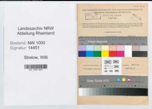 Entnazifizierung Willi Strelow, geb. 21.04.1895 (Postsekretaer)