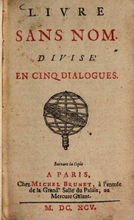 Livre sans nom : Divisé en cinq dialogues ; Suivant la copie