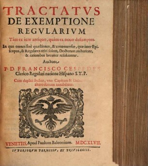 Tractatus de exemptione Regularium