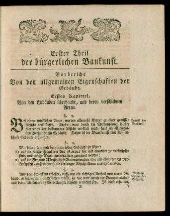 Erster Theil der bürgerlichen Baukunst