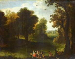Waldige Flusslandschaft