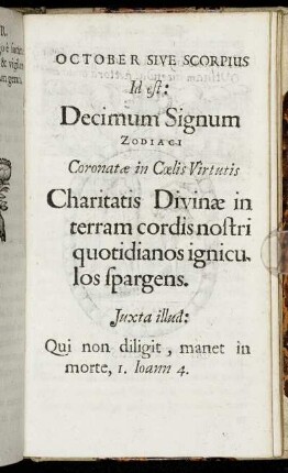 October Sive Scorpius Id est: Decimum Signum