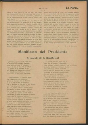 Manifiesto del presidente : ¡Al pueblo a la república!