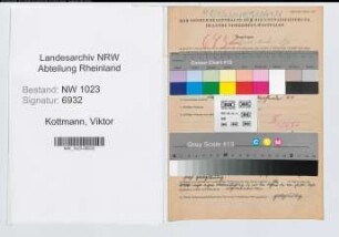 Entnazifizierung Viktor Kottmann , geb. 22.04.1910 (Steuerinspektor)
