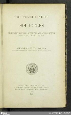 The Trachiniae of Sophocles