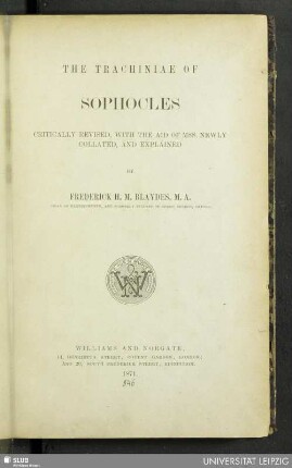 The Trachiniae of Sophocles