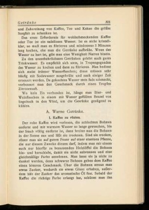 A. Warme Getränke.