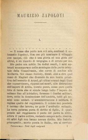 Le notti degli emigrati a Londra : Maurizio Zapolyi, Il conte Giovanni Lowanowicz, Il marchese di Tregle