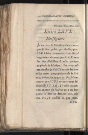 Lettre LXVI.