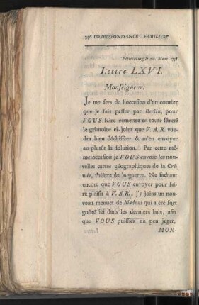 Lettre LXVI.