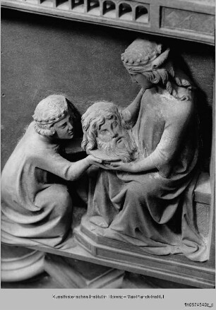Türreliefs : Szenen Johannes' des Täufers : Salomé bringt Herodias das Haupt