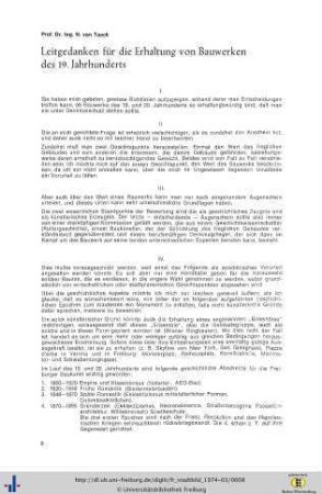 Leitgedanken für die Erhaltung von Bauwerken des 19. Jahrhunderts