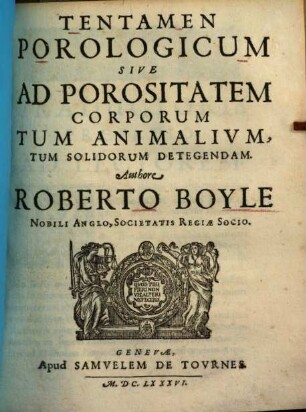 Tentamen porologicum sive ad porositatem corporum tum animalium, tum solidorum detegendam