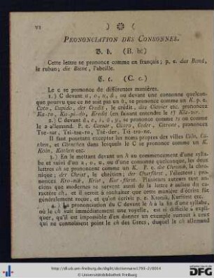Prononciation des Consonnes.