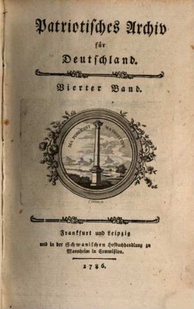 Patriotisches Archiv für Deutschland. 4. 1786