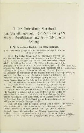 I. Die Entwicklung Preußens zum Verfassungsstaat