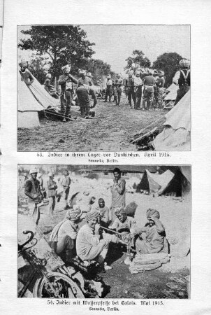 53. Indier in ihrem Lager vor Dünkirchen. April 1915.