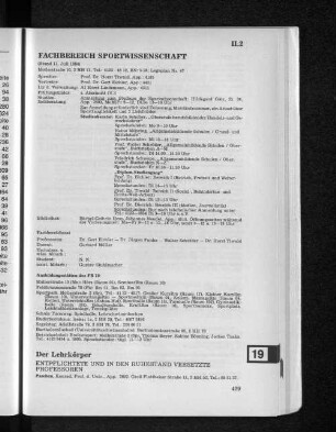Fachbereich Sportwissenschaft