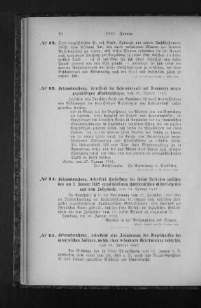 No. 13. Bekanntmachung, betreffend die Uebereinkunft mit Rumänien wegen gegenseitigen Markenschutzes.