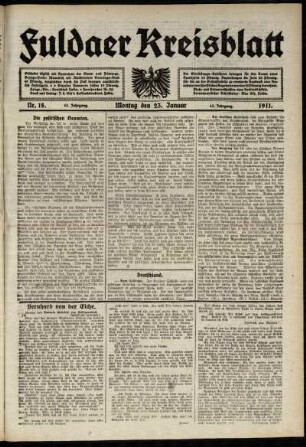 Ausgabe vom Montag, den 23. Januar 1911.