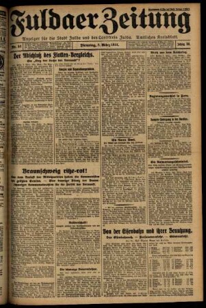 Ausgabe vom Dienstag, den 03. März 1931.