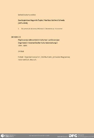 Organisation niedersorbischer Kulturveranstaltungen