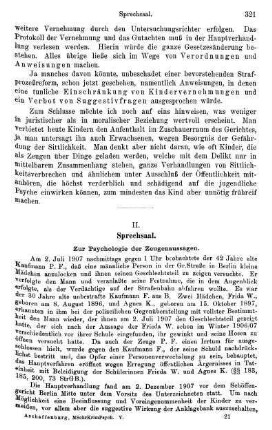 321-324, Zur Psychologie der Zeugenaussagen