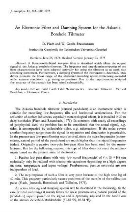 An electronic filter and damping system for the Askania borehole tiltmeter