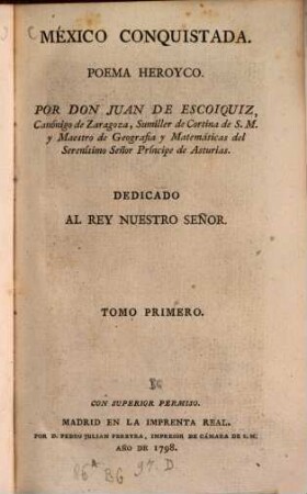México Conquistada : Poema Heroico, 1