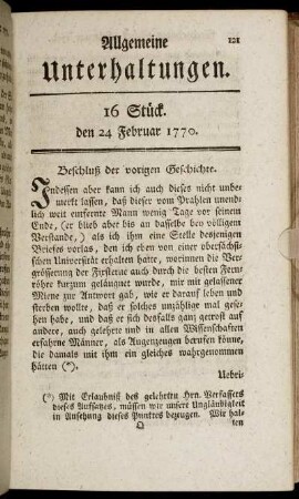 16 Stück. den 24 Februar 1770.