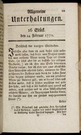 16 Stück. den 24 Februar 1770.