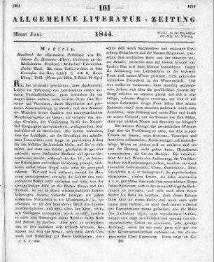 Albers, J. F. H.: Handbuch der allgemeinen Pathologie. T. 1. Bonn: König 1843