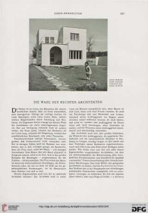 Die Wahl des rechten Architekten