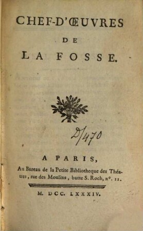 Chef-D'Oeuvres De La Fosse