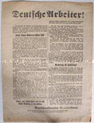 Flugblatt der Deutschnationalen Volkspartei zur Reichstagswahl am 4. Mai 1924