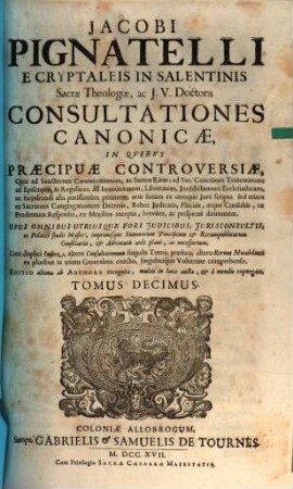 Consultationes Canonicae. 10