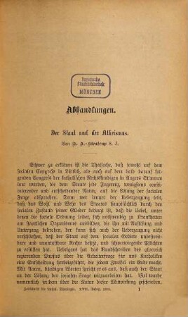 Zeitschrift für katholische Theologie. 17. 1893