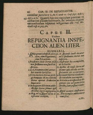 Caput III. Tradens Repugnantia Inspection. Alien. Liter.